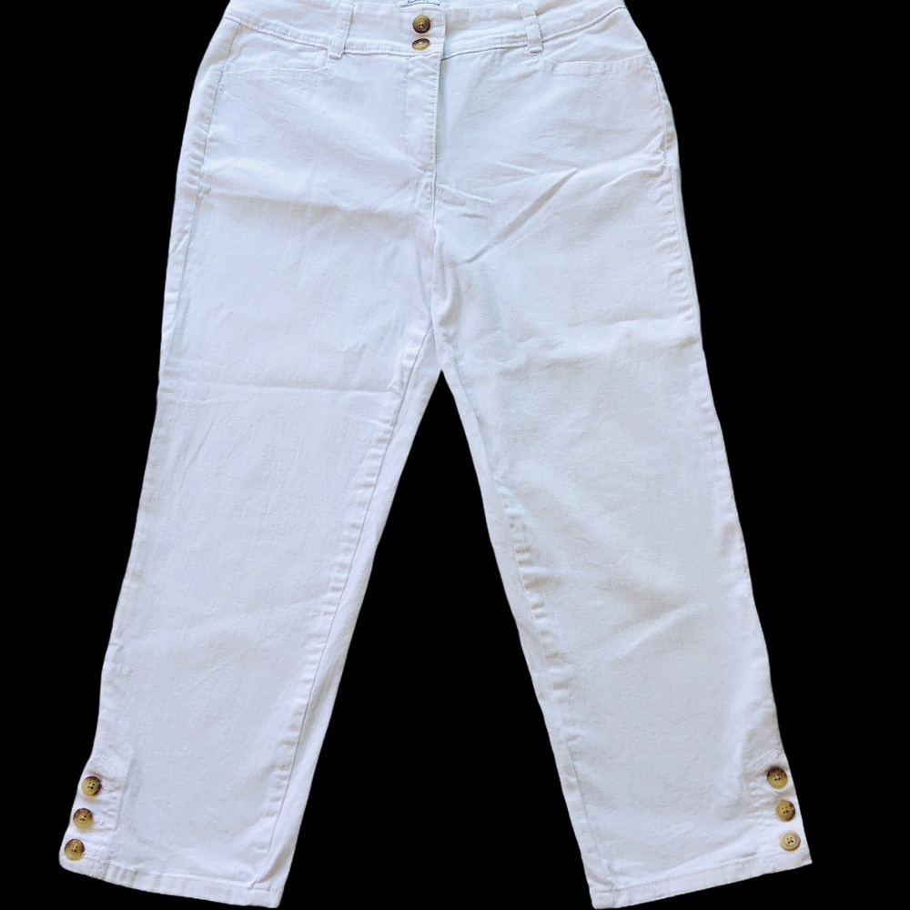Charter Club Cropped Pants White Stretch Women 10